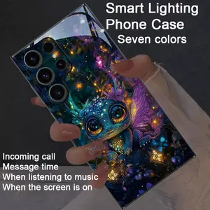 Intelligent voice controlled luminous phone case suitable for S26Ultra/S25Ultra/S24/S22Ultra/S23Ultra/S21Ultra/S20Ultra/S10+/S10 5G/Note20Ultra/Note10+/Zfold 7/Zfold 6/Z Flip7/Z Flip6, Lights, Accessories
