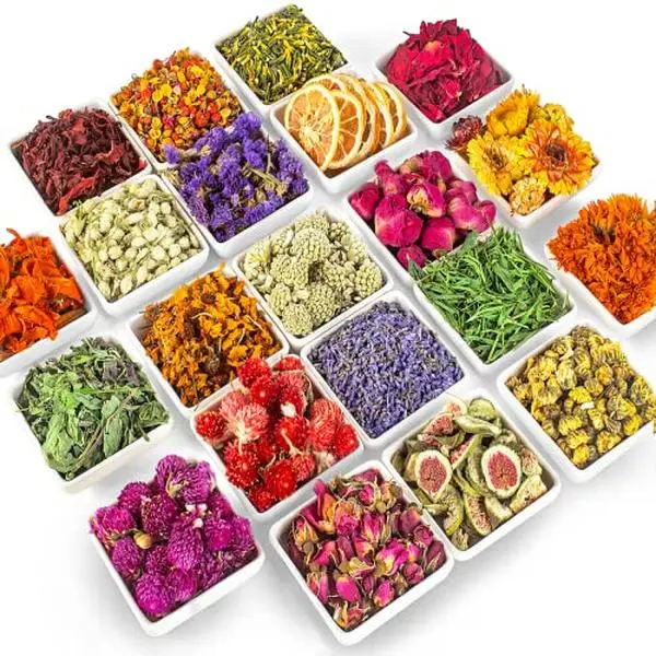 [Latest] 21 Pack Dried Flowers for Candle Making, Natural Dried Herbs Kit for Soap Making, Bath, Resin Jewelry Making, Bulk Dried Flowers Include Lavender, Rose Petals, Rosebuds, Leaves, Lemon.