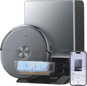 NARWAL Flow 2 Robot Vacuum and Mop Combo, 31,000Pa Suction, FlowWash Self-Cleaning Mop, AI Object Recognition, Self-Emptying & Refilling, 212℉ Hot Water Mop Washing & Drying, Tangle-Free Design