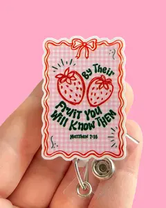 By their fruit you will know them strawberry badge reel