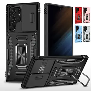 Shockproof Phone Case with Lens Cover, Compatible with Samsung Galaxy S25 Ultra S24 Ultra S23 Ultra S22 Ultra, Durable Protection