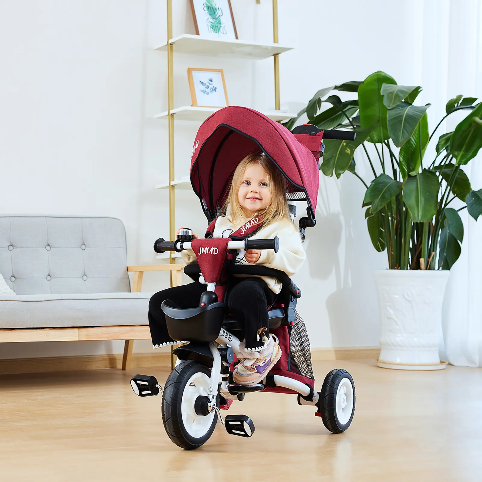 JMMD 7-in-1 Folding Toddler Tricycle (18 Months-5 Years) - Metal