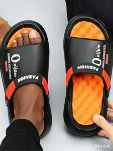 1 Pair Men's Adjustable Strap Casual Slippers Soft Elastic Shock Absorbing Sole Breathable Summer Outdoor Beach Shoes Footwear