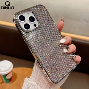 Jewelled Plating Bling Glitter Rhinestone Case For iPhone 16 15 14 13 12 11 Pro Max Plus Shiny Diamond Shockproof Cover