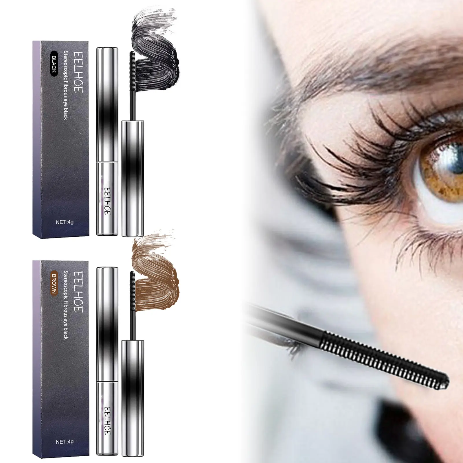 Lengthening Volumizing Mascara, Washable Eyelash Makeup with Long-Lasting Smudge-Resistant Formula, Lash Defining Brush for Fuller, Defined Lashes, Everyday Beauty Makeup