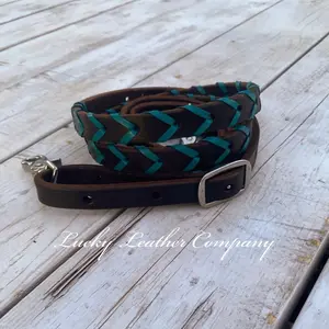 USA MADE, Butter Soft Turquoise Laced Barrel Reins, Handmade in Idaho!