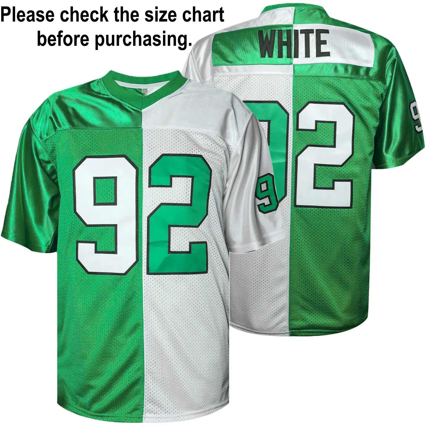 Men'S American Football Jersey #92 - Embroidered Name & Number, V-Neck Loose Fit, All-Season Machine Washable, Sizes S-3XL, Football Jersey, Casual Athletic Wear, Team Sport Apparel tiktokshopbacktoschool