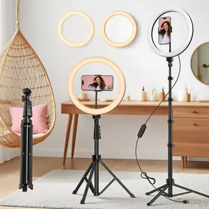 10" Ring Light with 63" Adjustable Tripod, 10 Brightness Levels, USB Powered Studio Lighting for Live Streaming YouTube TikTok Photography Makeup Videos Phone Selfie, Spring, Memorial Day, Easter #TikTokShopStockUp #TikTokShopMothersDay