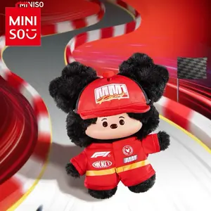 MINISO Disney Mickey F1 Speed Life Series Vinyl Plush Keychain Pendant Cute Bag Charm Collectible Toy Gift