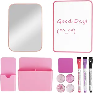 12 count Locker Accessories, Pink Locker Decorations for Girls,  to School Essentials  Locker Organizer, Includes Locker Mirror, White Board, Pen Holders, Eraser and