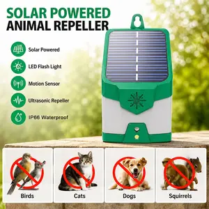 Hanging Solar Ultrasonic Animal Repeller, Motion Activated Pest Deterrent with LED Flash Light, Keep Birds, Cats, Dogs & Squirrels Away from Yard, Roof & Garden