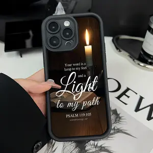 Phone case for iPhone 16 Pro Max 15 Plus 14 13 12 11 XR XS Bible Verse Christian Quotes Pattern Shockproof Silicone TPU Bumper Drop Protection Cellphone Cover Valentine Gift For Girls and Women