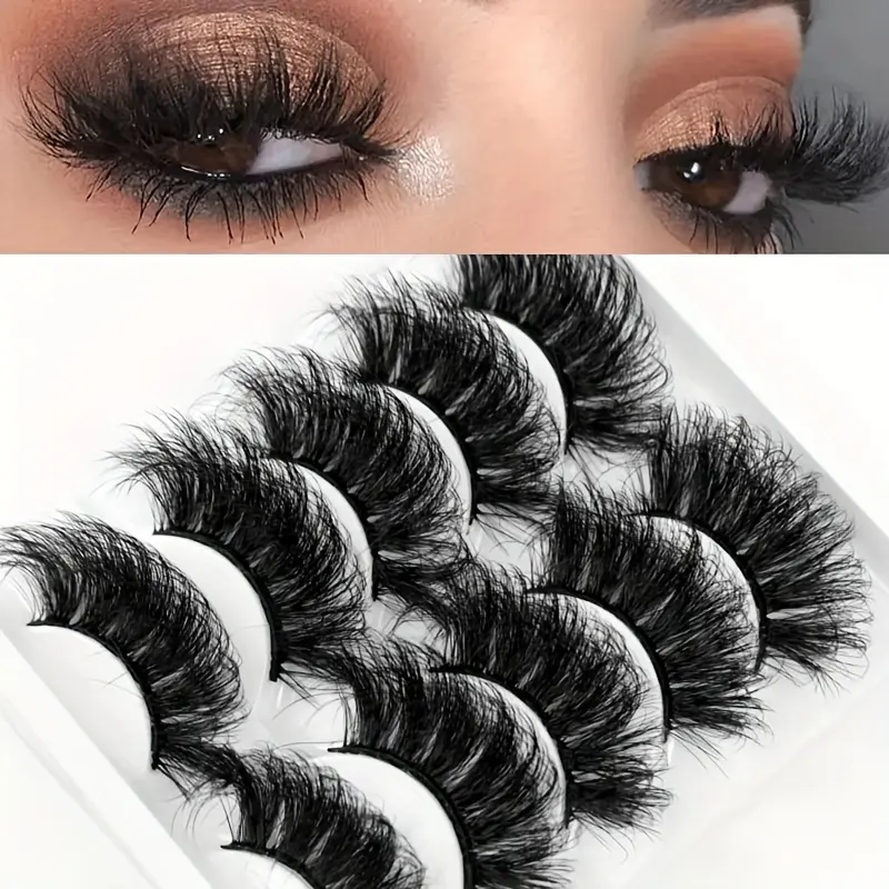 5 pairs of eyelashes with long-lasting fluffy, thick and longer looking lashes false eyelashes, eye-catching false eyelash extensions, and thick false eyelashes Fluffy Volume Eyelashes Cosmetic False Lashes Fake Lashes