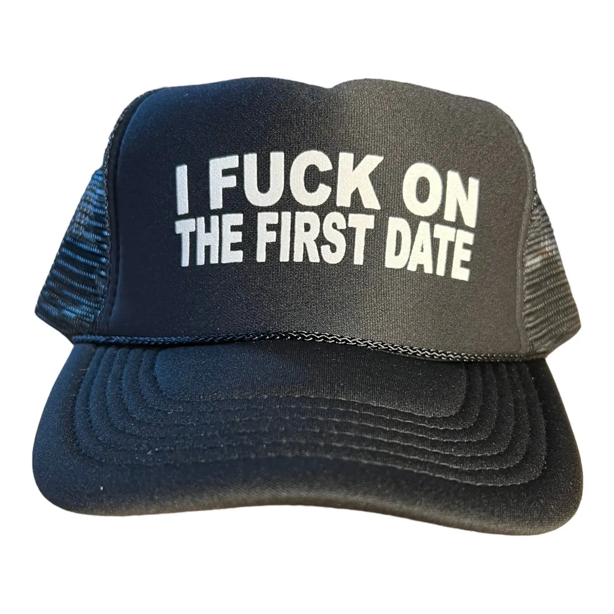 Funny first date trucker hat mens humor novelty SnapBack hat gag gift party rave festival beach boating summer dad