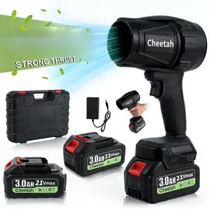 Cordless 21V Max Leaf Blower With Two 3.0Ah Batteries Adjustable Speed Settings For Car Drying Patio Driveway And Garden Cleanup Lightweight Portable Design