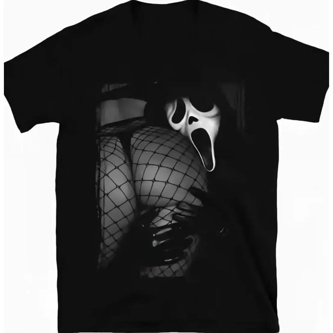Ghost Face Scream Movie Graphic Vintage Cotton T-Shirt Horror Film Streetwear Outfit Comfortable Spooky Season Tee Halloween Gift for Him Her Best Gift for Horror Fans Friends Family