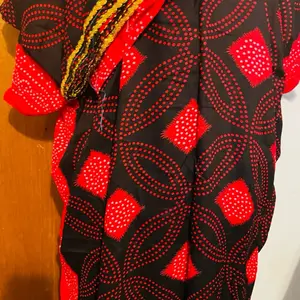 Baati Dress 2 piece set - Casual Womenswear with Red and Black Patterned Design