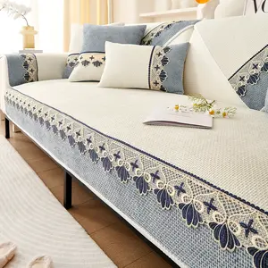 High-End Vintage Lace Anti-Slip Sofa Cover Set, Pet-Friendly Modern Boho Style, Durable Washable Sofa Slipcover, All Seasons Use, Fits Various Sizes, Soft Sofa Protector
