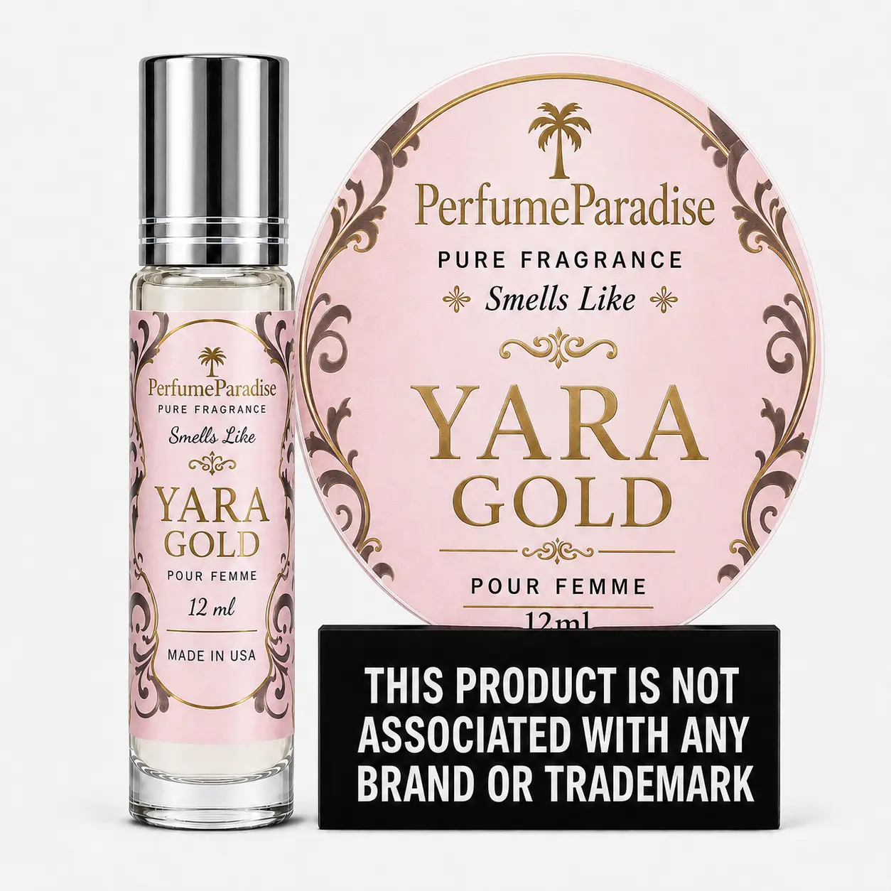 PERFUMEPARADISE Yara Gold Roll-On Scent Oil – 12ml Alcohol-Free Long-Lasting Oil-Based Fragrance | Travel-Friendly Roller Bottle