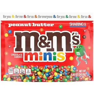 M&M'S Minis Peanut Butter Milk Chocolate Candy, Sharing Size, 8.6 Oz. Resealable Bag