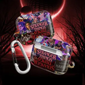 Airpods Case | Stranger Things Merch airpods | Demogorgon Airpods | Eleven Airpods | Vecna Airpods Protective Cover for iPhone 17 16 15 14 13 12 11 X & Samsung S25 Ultra - S21 Tough Polycarbonate TPU Impact Resistant Glossy Finish