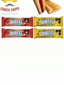 4 pack Barritas Marinela - Pick Your Favorite Fruit! Strawberry or Pineapple - Snack - Fruity, Sweet