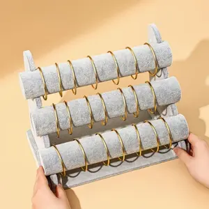Three-Tier Bracelet Display Stand, Jewelry Hanging Storage Rack, Watch Holder, Bracelet Showcase Cabinet, Item Display Shelf