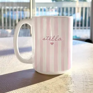 Name Striped Birthday Mother Day New Mom Grandma Aunt Mug