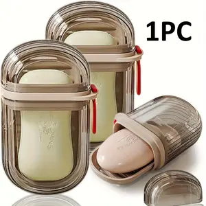 Portable Soap Box with Lid, Sealed Drainage Design, Ideal for Travel & Outdoor Leisure, Mini Storage Soap Holder for Camping, Hiking, Soap Dish Holder, Soap Saver