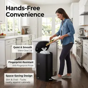 Garvee 3.2 Gallon Stainless Steel Trash Can 12L Small Step Garbage Bin With Soft Close Lid And Removable Inner Bucket For Office Kitchen Bathroom