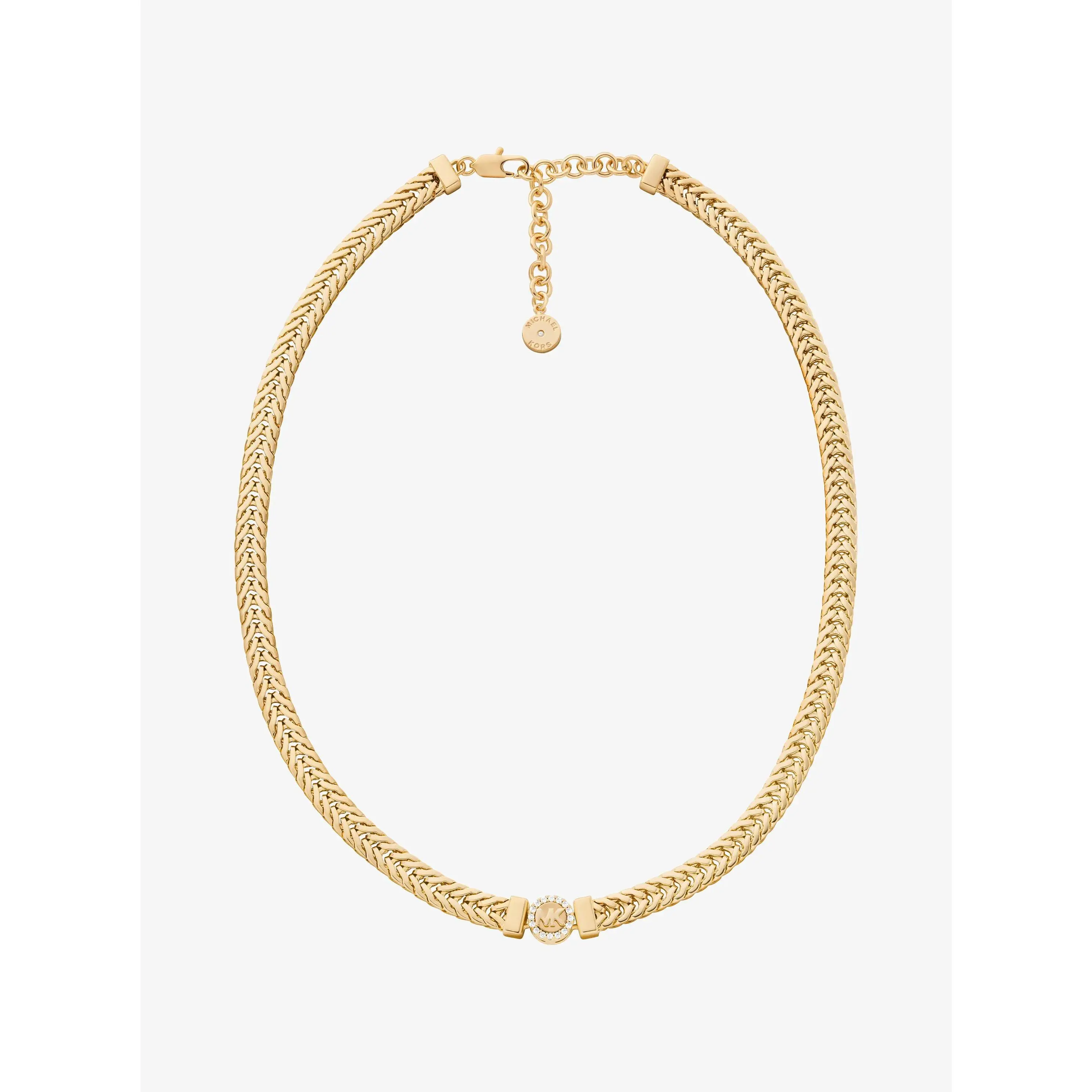 Pavé Logo Foxtail Chain Necklace