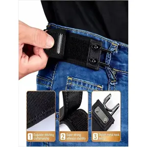 Adjustable Iron Hook Lazy Belt with Velcro, Elastic Unisex Magic Belt for Casual Use, Convenient and Easy to Wear, Casual Web Belt
