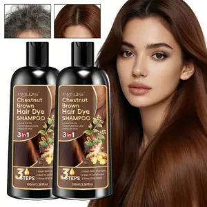 100ml Chestnut Brown Ammonia-Free Hair Dye Shampoo | Added with Argan Oil & Olive | Effective White Hair Coverage, Long-Lasting Shine | Gentle Formula Designed for Sensitive Scalp