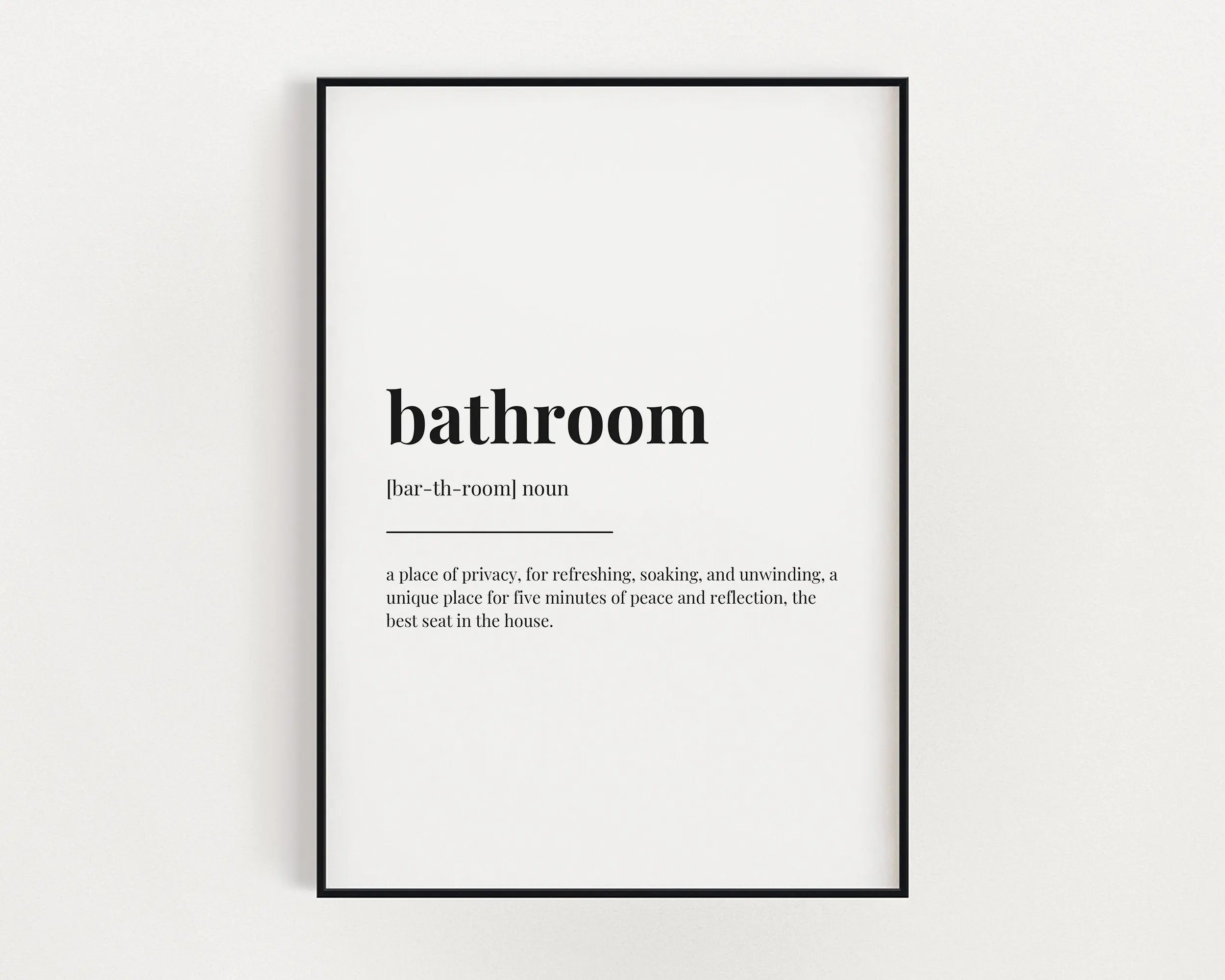 Bathroom Definition Poster Prints No Framed, Gifts For Family Friend, Bedroom Decor, Wall Art Home Decor, Wall Posters