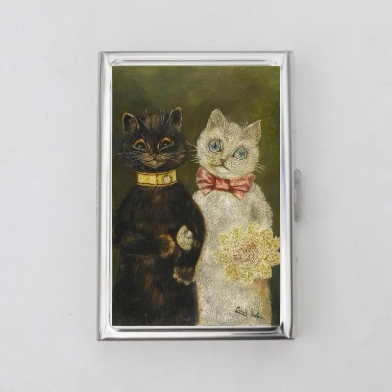 Cat Wedding Cigarette Cigarette Case or Card Holderr