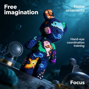 Deep Sea Fish Pattern Bear Series Creative Building Block Model, 1184pcs Building Block Sets, Original Authentic, New 2026 Design, Perfect Gift