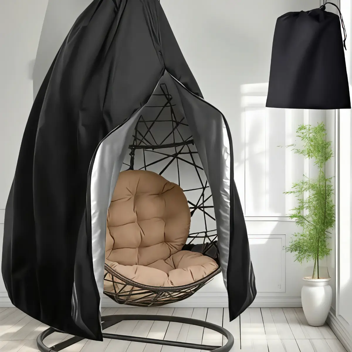 Hot-selling  Oxford Fabric Zippered Egg Chair Cover | Waterproof, Dustproof, UV Protection for Outdoor Hanging Chairs