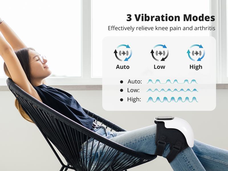 Medcursor Cordless Heated Knee Massager with LED Touch Screen 3 Vibration Modes & 3 Heating Levels Ergonomic Design for Comfortable Relaxation Ideal Christmas Gift for Parents Adjustable Settings