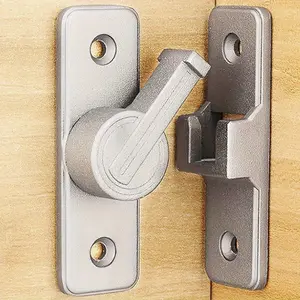SecureGuard 90-Degree Slide Bolt Lock, Sanded Nickel Finish, Anti-Theft Door Latch for Bathroom & Push-Pull Doors, Durable & Corrosion-Resistant, Easy-Install Door Hardware