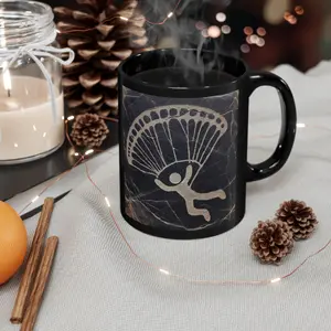 Mug, Xtreme Petroglyphs Sky Diver Mug - Black, Stoneware Mug, Coffee Cup, Tea Mug, Gift for Divers, Adventure Enthusiasts Ceramic Drinkware
