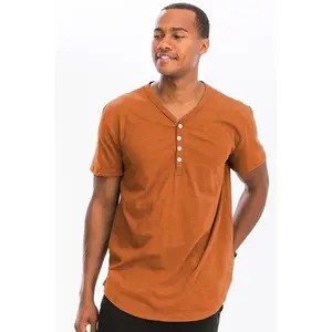 SHORT SLEEVE 4 BUTTON HENLEY SHIRT