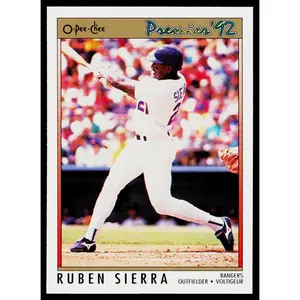Ruben Sierra 1992 O-Pee-Chee Premier #66 Texas Rangers