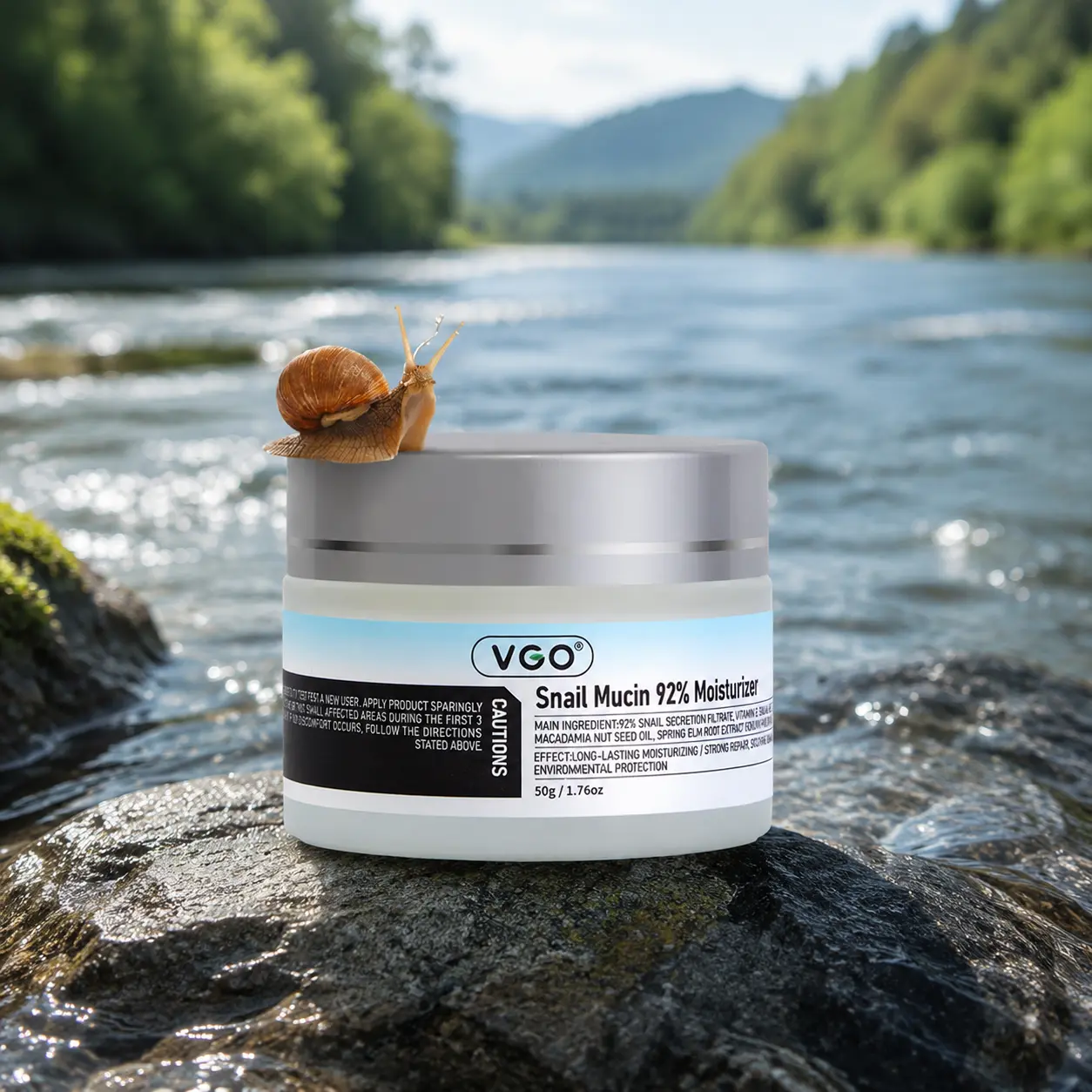 VGO 92% Snail Mucin Gel Cream Moisturizer - Lightweight, Sensitive Skin Care, Daily Hydrate for Fresh Everyday Moisture