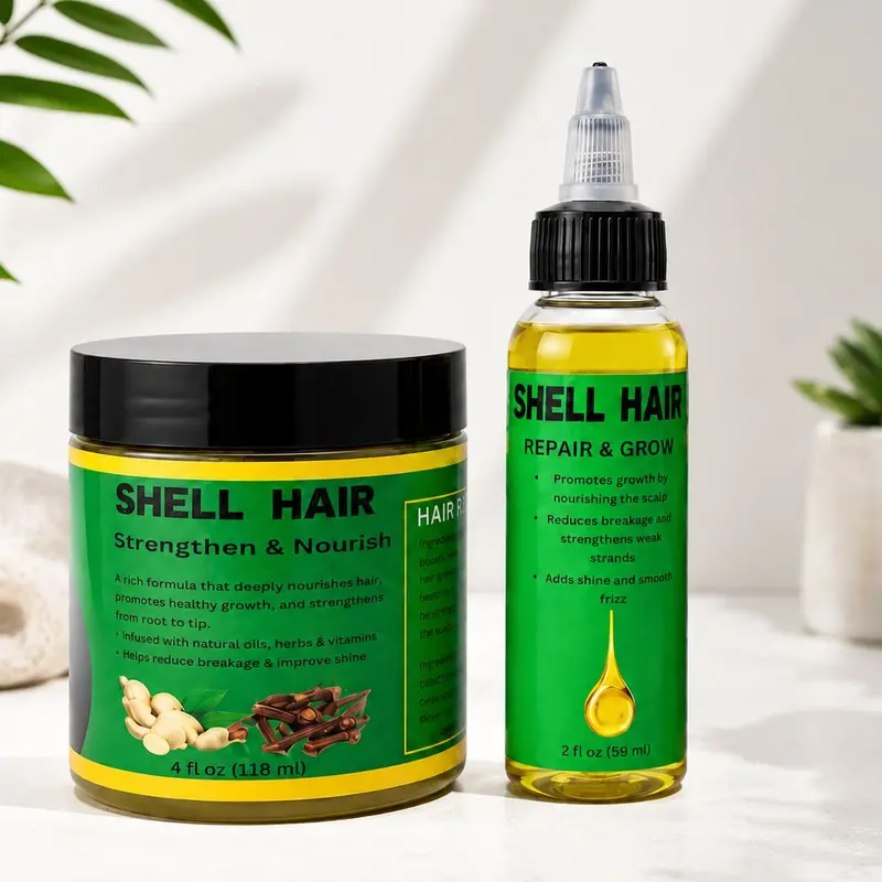 Shell Hair set oil 2 oz and 4 oz Pomade