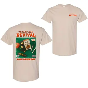 Treaty Oak Revival T-Shirt, 2-Sided Band Merch T-Shirt, Menswear Streetwear Top, Casual Graphic T-Shirt for Music Fans, Trendy Tshirt.Shirts women,vintage graphic tees, Full size full color
