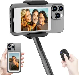 Wireless Selfie Monitor Screen for iPhone & Android，1800mAh with Bluetooth Remote, 3-Level Brightness & Wide Screen Mode, Using Phone Rear Camera for Selfie Vlog No Delay Live Stream for TikTok White