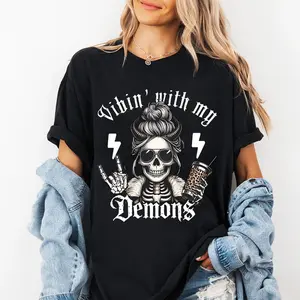 Women's Vintage Graphic Round Neck Tee, Casual Short Sleeve T-shirt for Summer, Women's Top for Daily Wear Unisex Cotton T Shirts