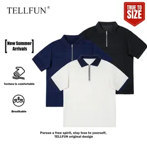 Men's Casual Knit Polo Shirts Short Sleeve Quarter Zip Polo Shirt Lightweight Breathable Daily Business Work Golf Streetwear Tops tee tshirt