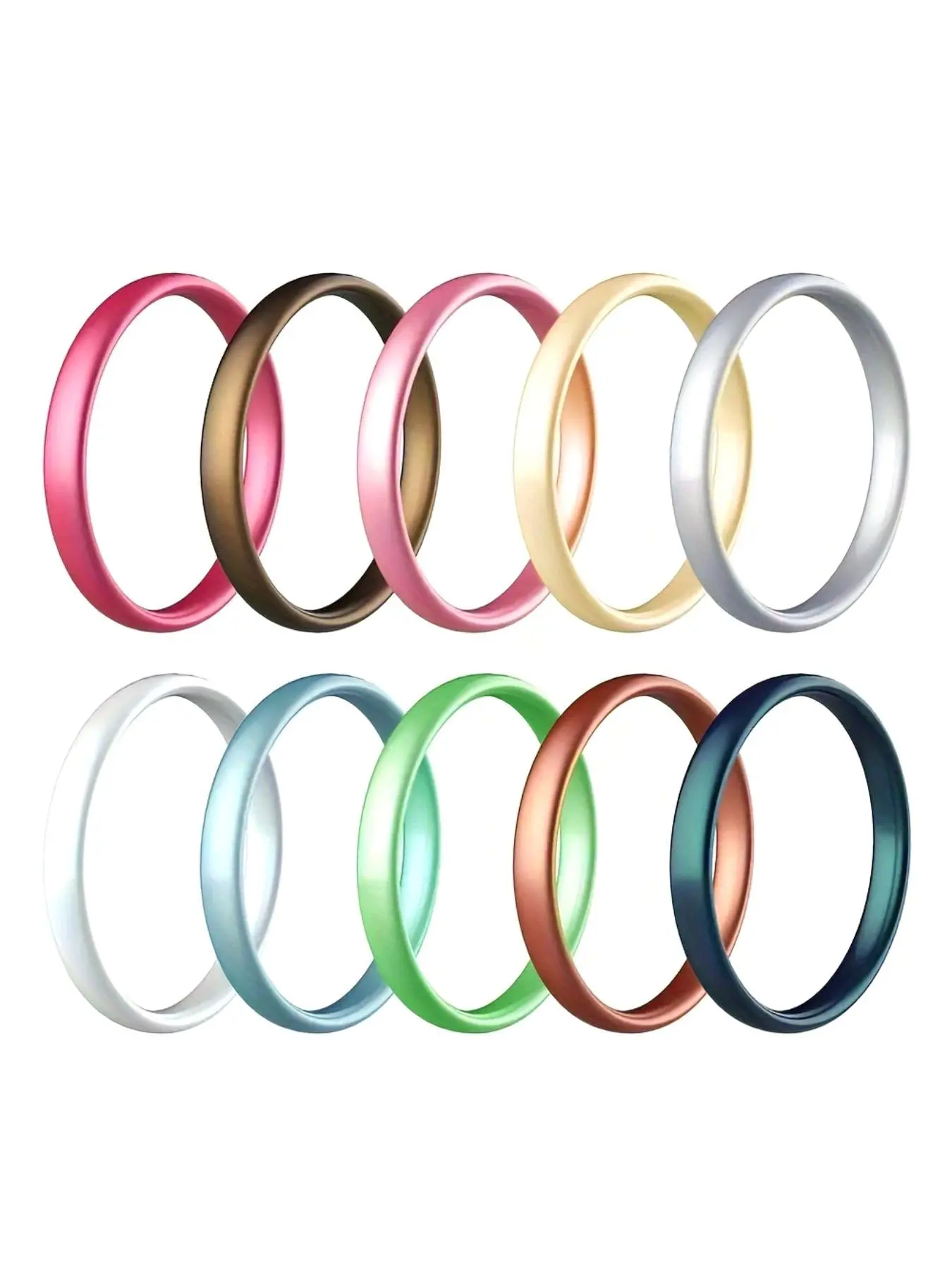 Women's Minimalist Temperament Plain Color Silicone Ring, Stacking Rings, Stylish All-match & Exquisite Jewelry for Birthday Gift
