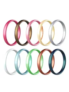 Women's Minimalist Temperament Plain Color Silicone Ring, Stylish All-match & Exquisite Jewelry for Birthday Gift
